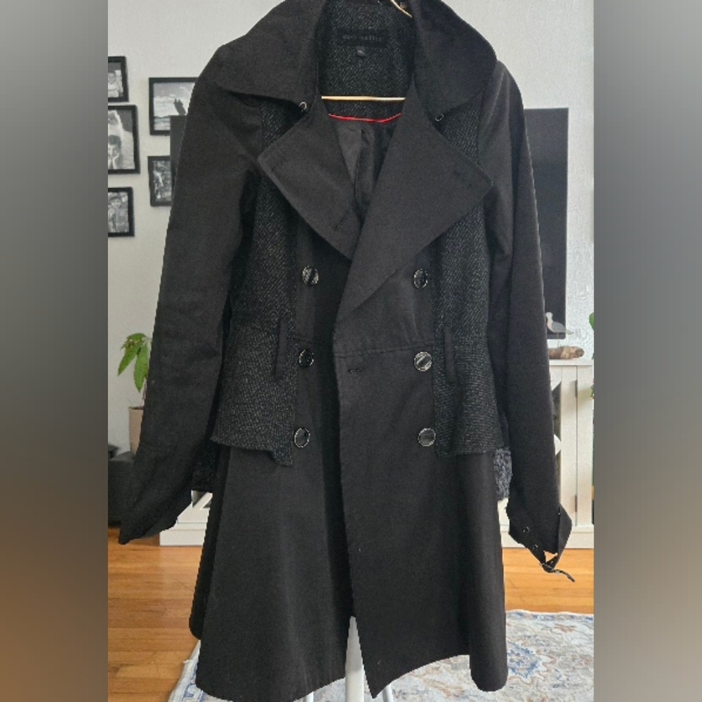 STEVE MADDEN Black Double-Breasted Coat